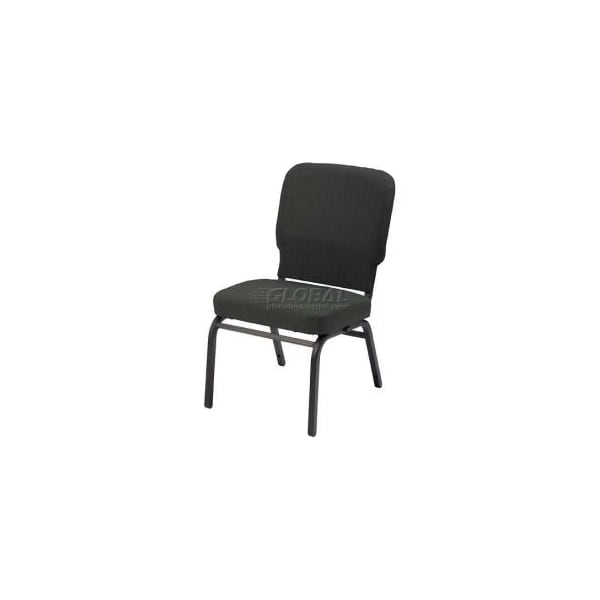 KFI Oversized Church Chair - Armless - Stacking - Emerald Fabric/Black Frame